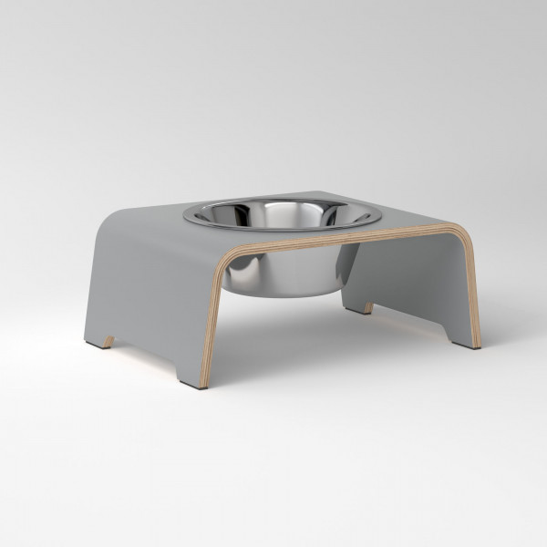 dogBar® Single grey with stainless steel bowl