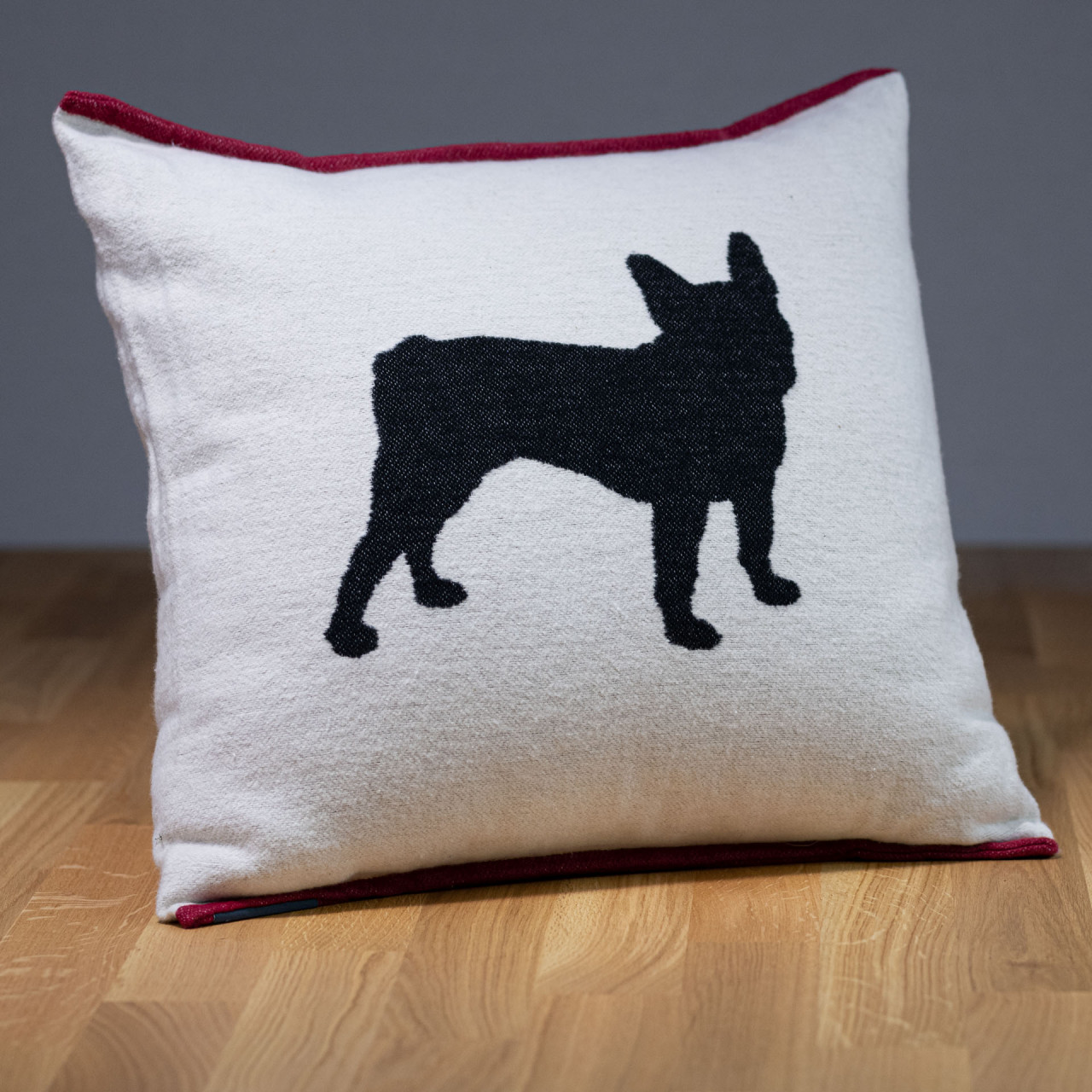 Dog cushion &quot;French Bulldog&quot; natural-dark grey