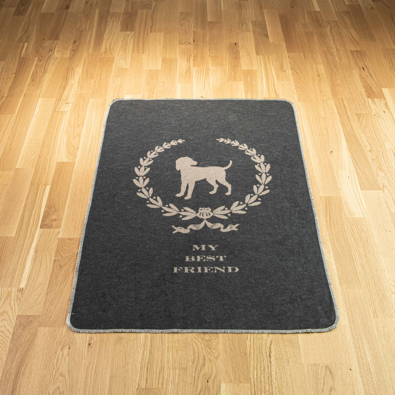 Dog blanket &quot;MY BEST FRIEND&quot; grey-beige