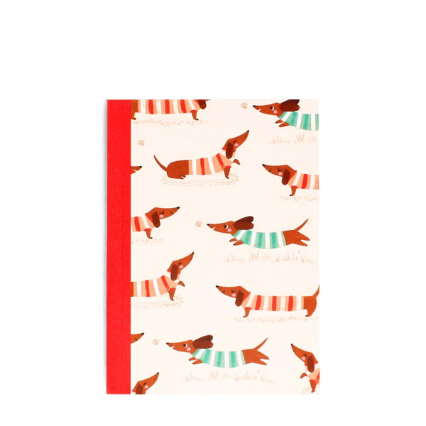 A6 notebook - dachshund pattern