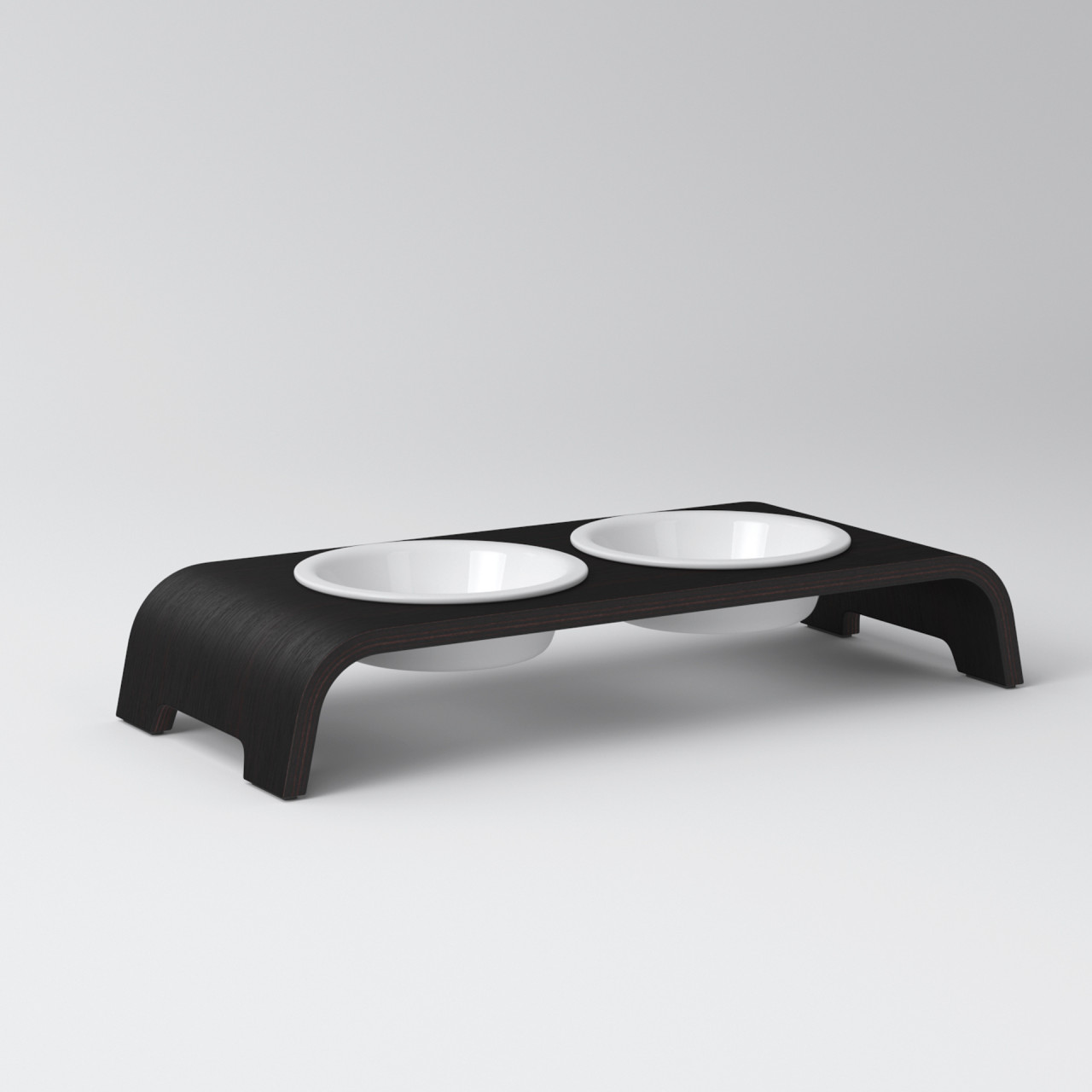 dogBar® S dark oak with porcelain bowl