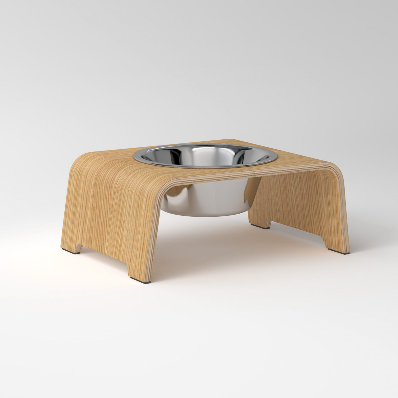 dogBar® Single Oak light with stainless steel bowl