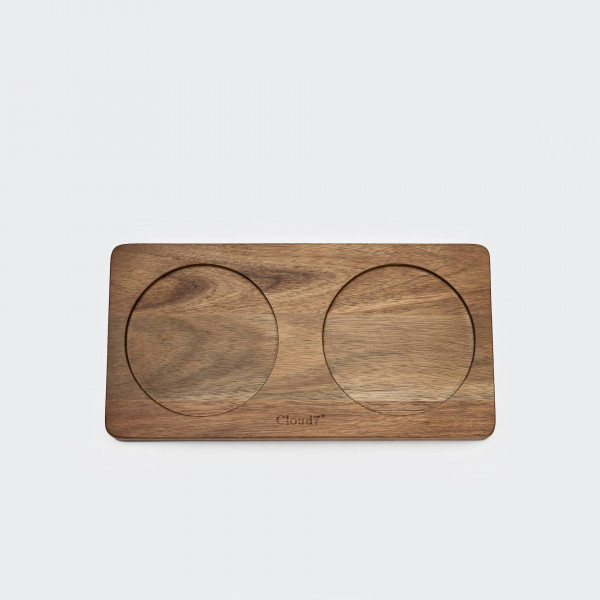 Dog Station Acacia Wood Bowl Mat