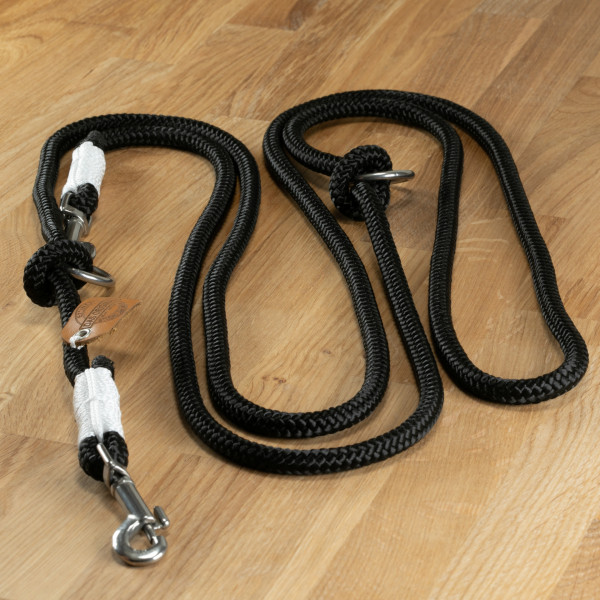 Dog leash "La Mer" Tau black & white