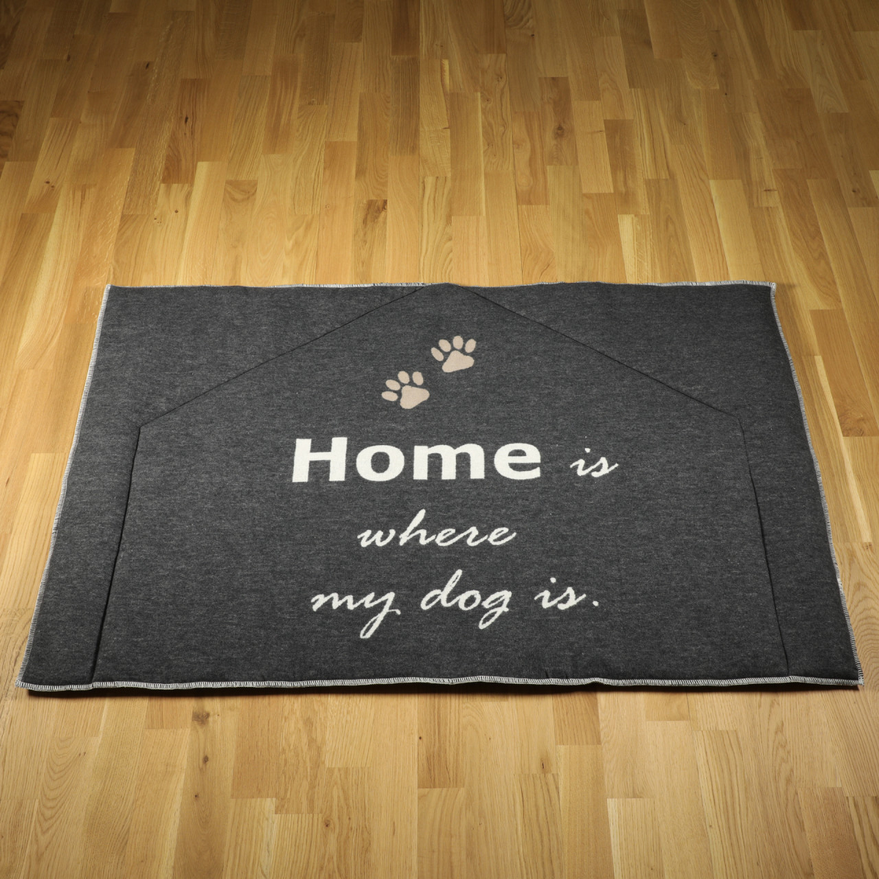 Hundematte &quot;home is where my dog is&quot; gefüttert, anthrazit