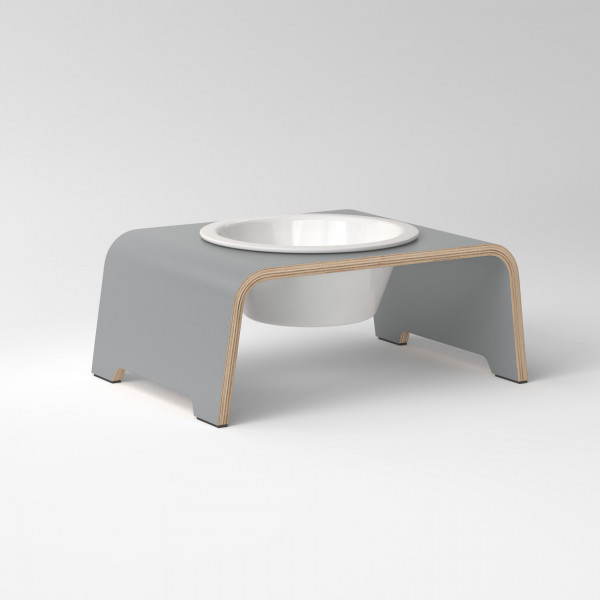 dogBar® Single grey with porcelain bowl