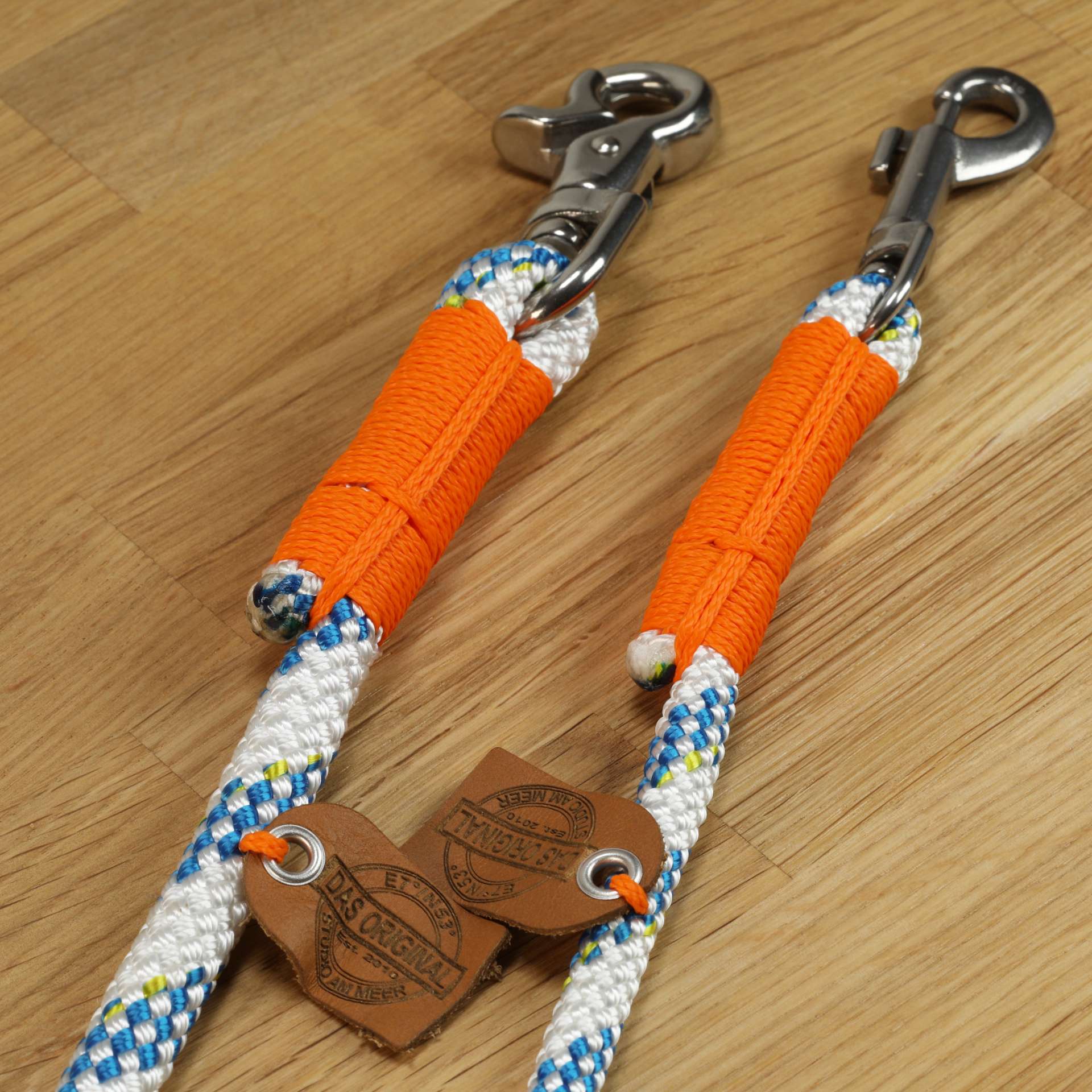Buckle Down Hundeleine 1,8 M – Grau/Türkis/Orange Gestreift, Aus Polyester