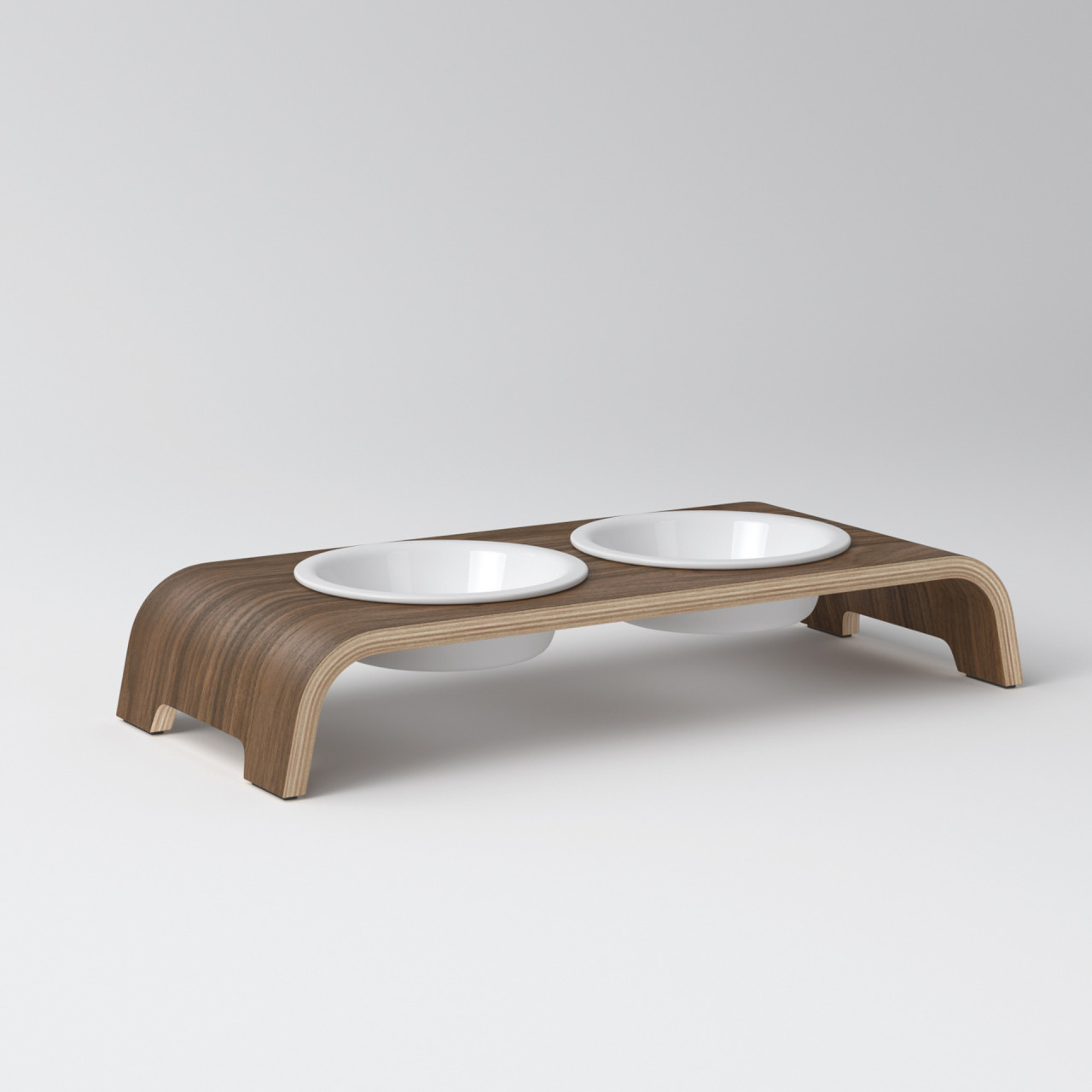 dogBar® S walnut with porcelain bowl