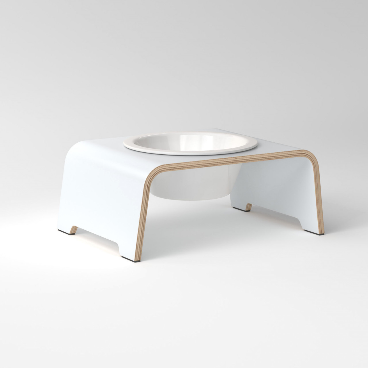 dogBar® Single white with porcelain bowl