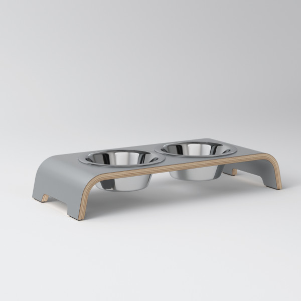 dogBar® S grau mit Edelstahlnapf