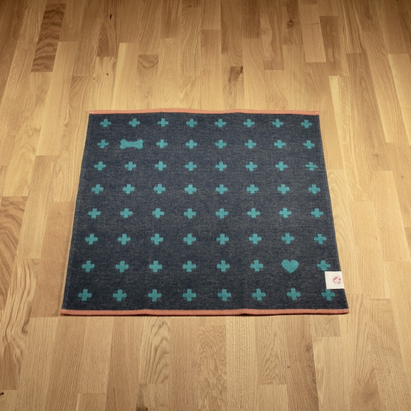 Hundedecke Platz, mein Schatz jeans-petrol