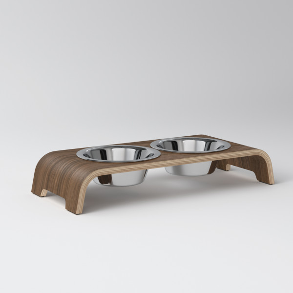 dogBar® S Walnuss mit Edelstahlnapf