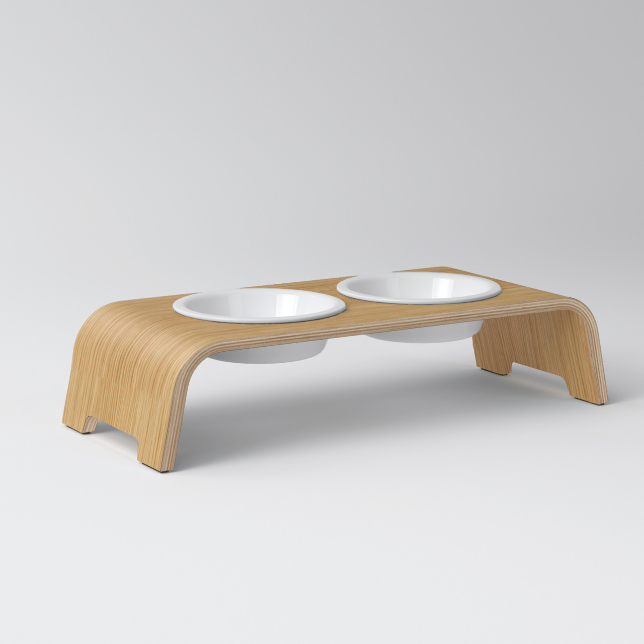 dogBar® S large oak light with porcelain bowl