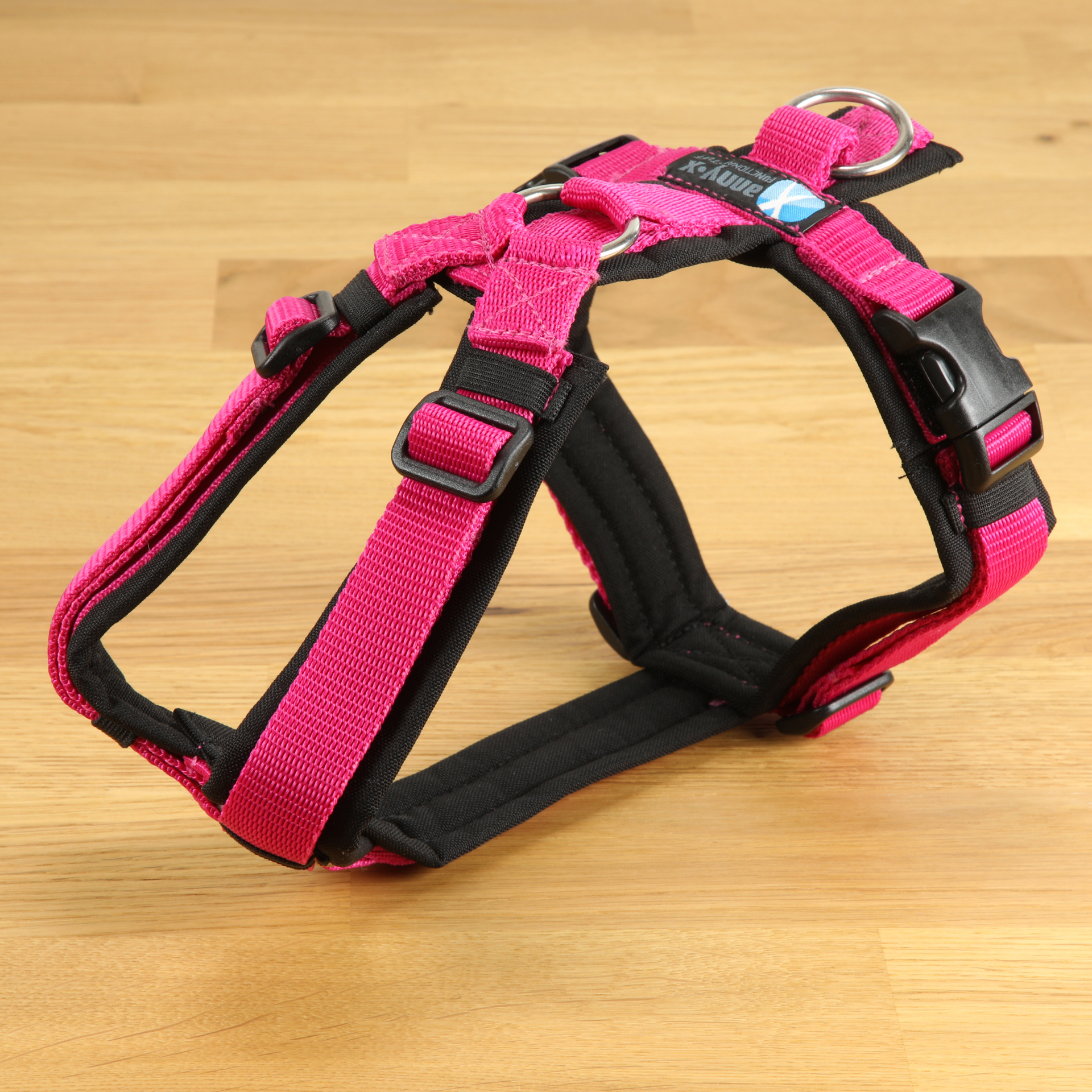 Choke Free Hundegeschirr Mit Punkten & Rüschen – Größe M, Pink-schwarz, Für Kleine Hunde, Erstickungssicher
