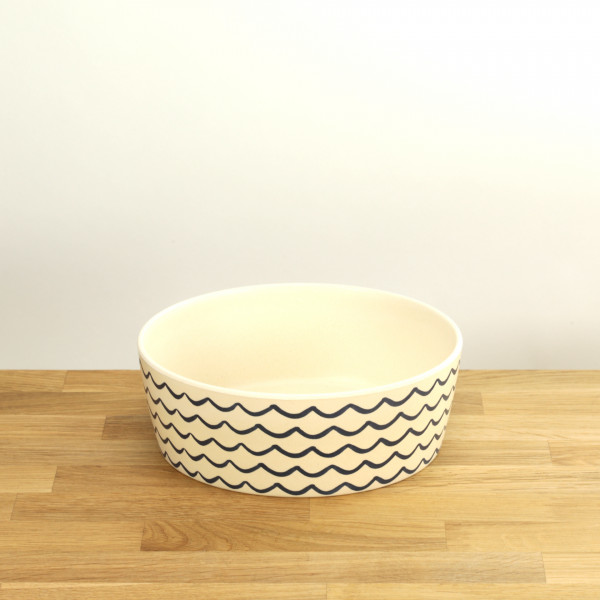 Bamboo dog Bowl, Ocean waves