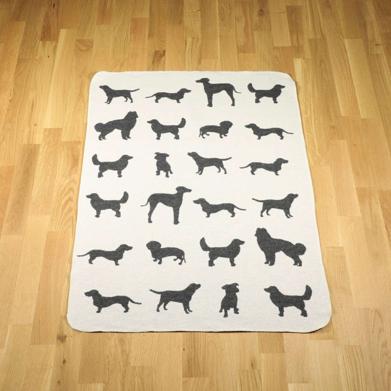 Dog blanket &quot;Dogs allover&quot; raw white