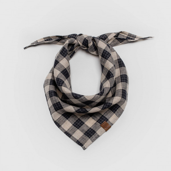 Hundehalstuch Bandana Check Dark Blue - Beige