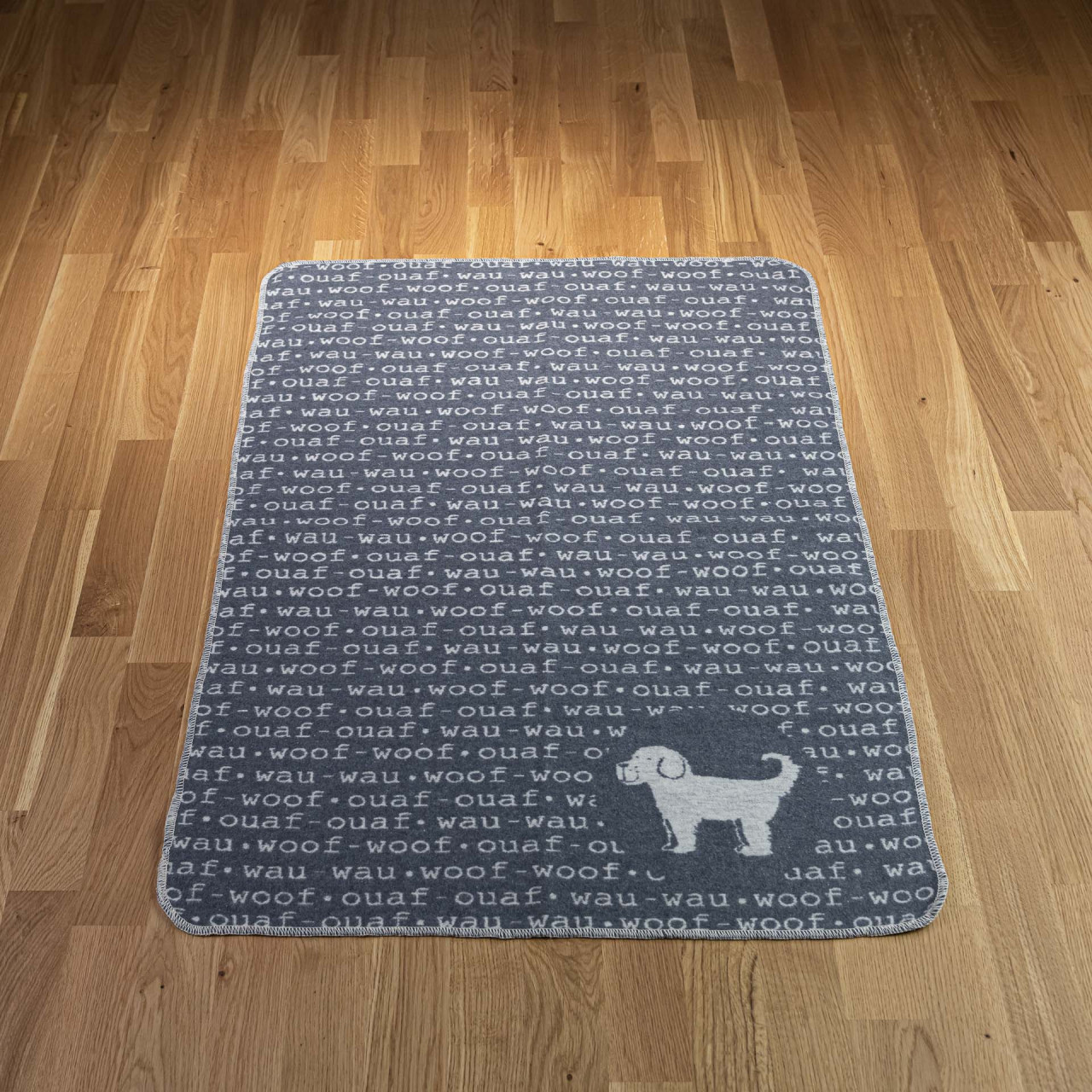 Dog blanket &quot;woof-woof&quot; grey-nature